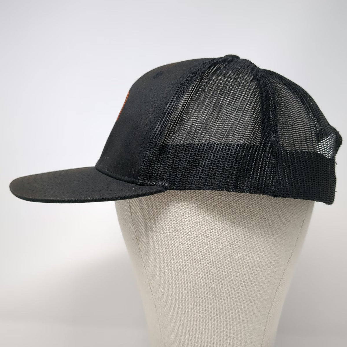 Richardson Trucker Hat Black Orange XL Patients Logo Mesh Snapback