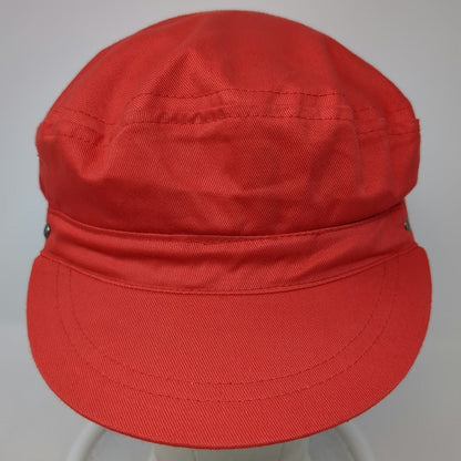 Liz Claiborne Army Cap Red One Size Cotton Side Snap Eyelet Solid Twill Hat