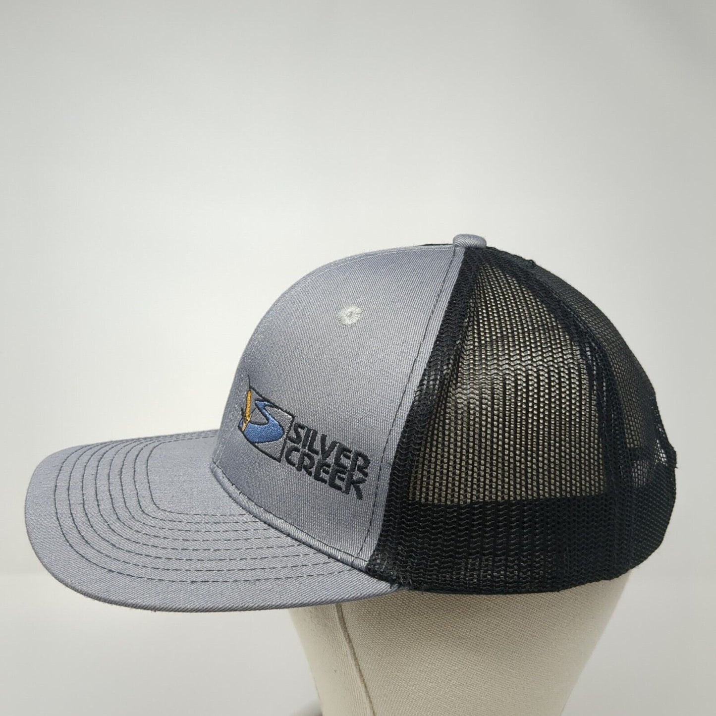 Silver Creek Snapback Mesh Back Trucker Hat Gray One Size Embroidered