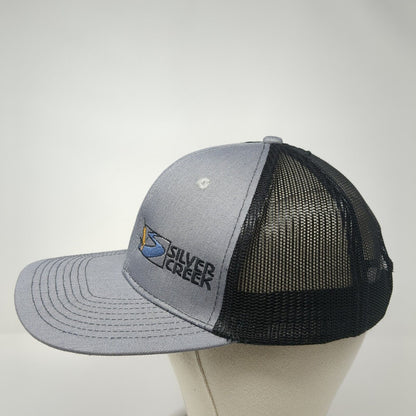 Silver Creek Snapback Mesh Back Trucker Hat Gray One Size Embroidered