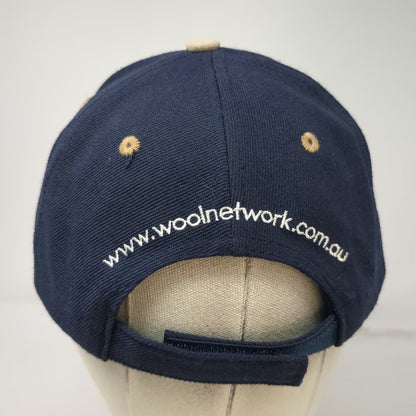 Baseball Cap Blue One Size Australian Wool Network Beige Brim Hat Strapback