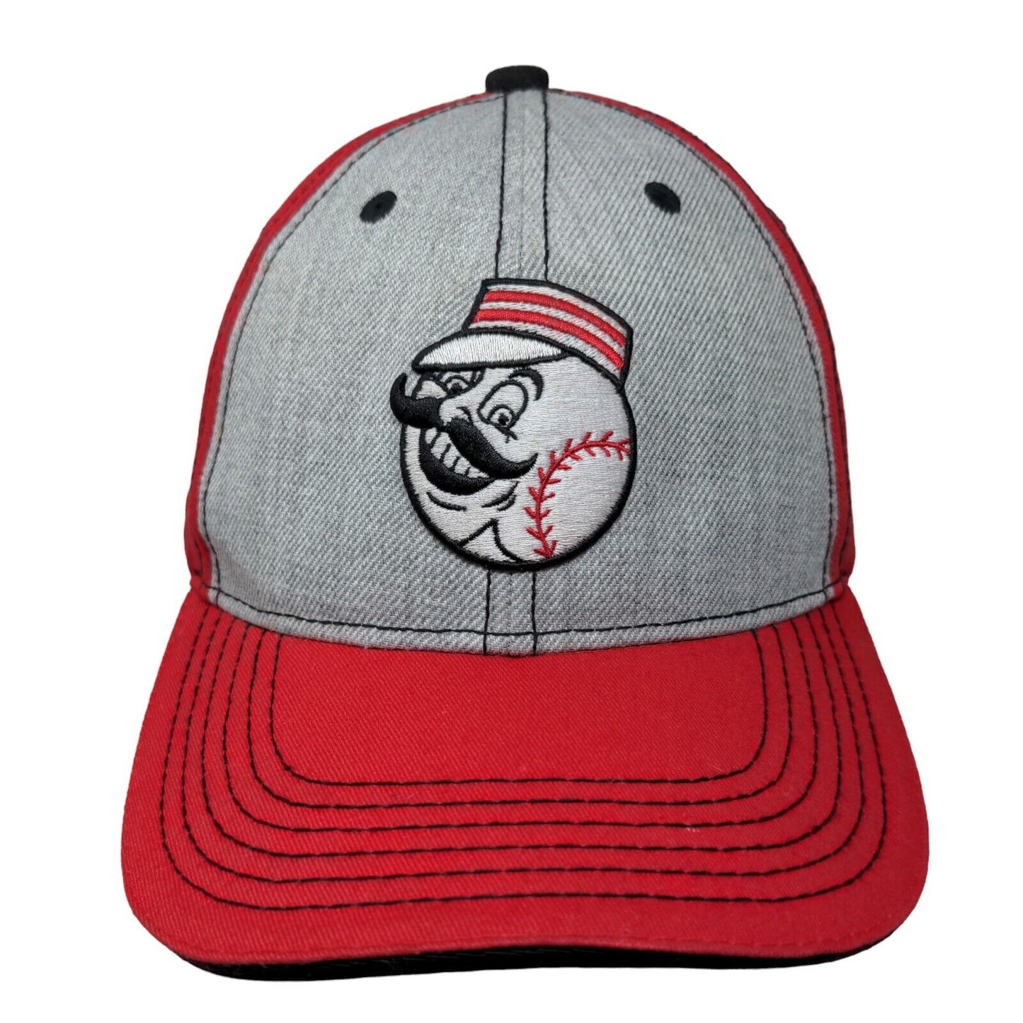 Cincinnati Reds Strapback Hat Red Gray Embroidered Mr. Redd Fox Sports Ohio MLB