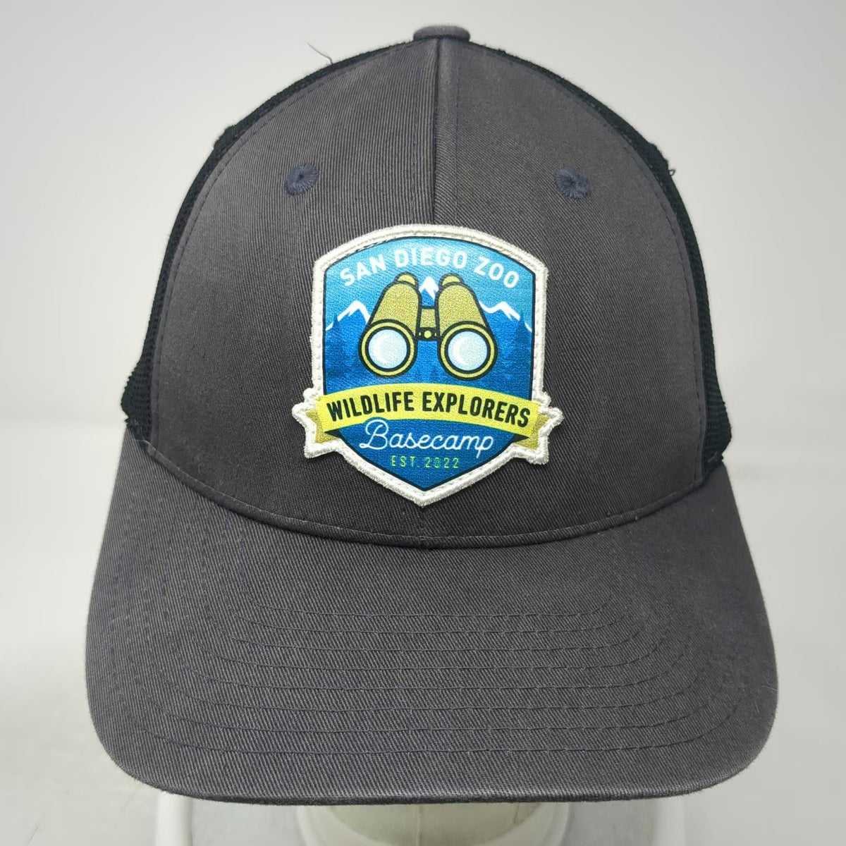 San Diego Zoo Trucker Hat Gray One Size Wildlife Explorers Basecamp Snapback