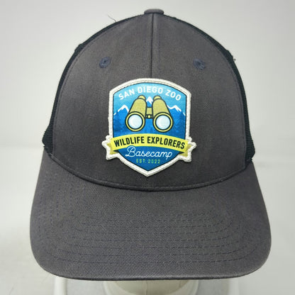 San Diego Zoo Trucker Hat Gray One Size Wildlife Explorers Basecamp Snapback