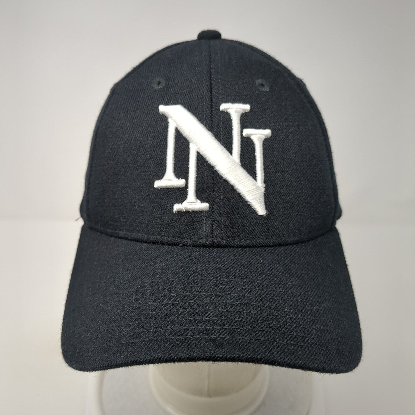 Letter N Fitted Hat Black One Size Stretch Embroidered Decky 6 Panel
