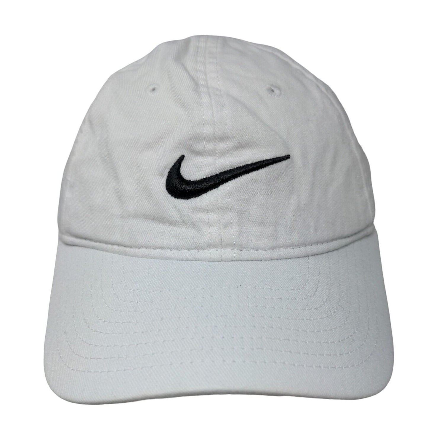 Nike Boy's Strapback Hat White Size 4-7 Embroidered Swoosh Logo Cotton