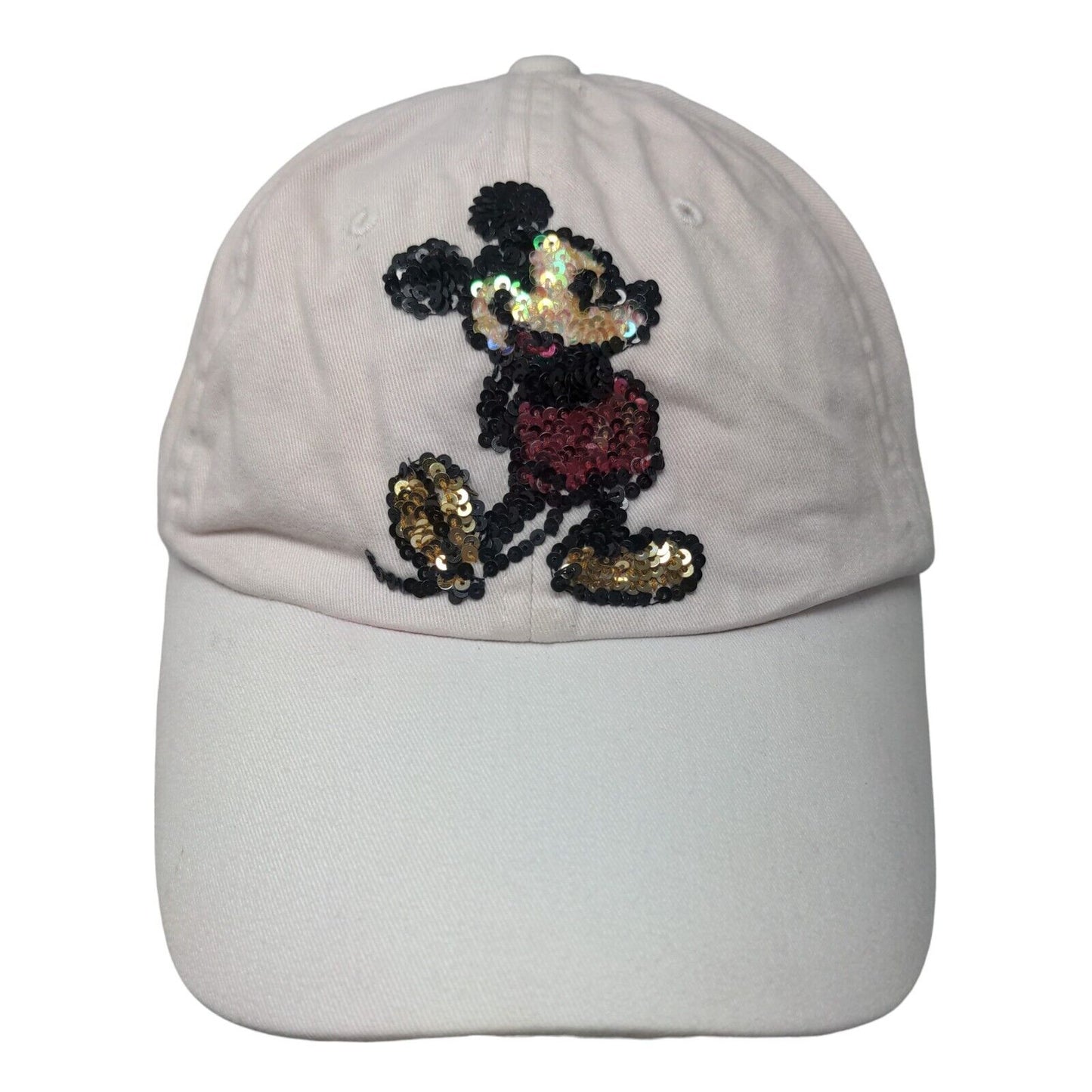 Mickey Mouse Adult Strapback Hat Pink OS Adjustable Sequin Walt Disney World