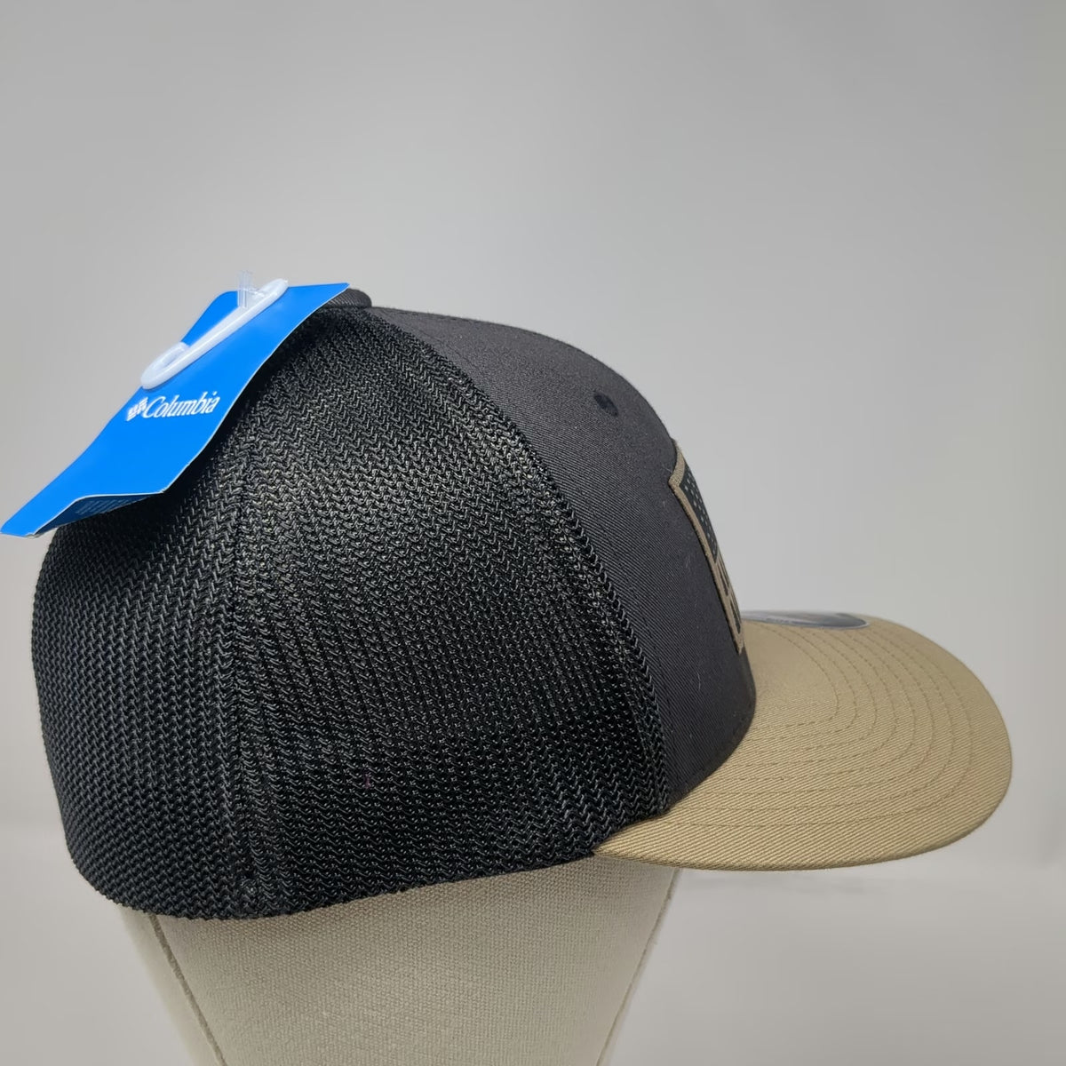 Columbia Baseball Cap Gray M Mesh Back Pine Tree Flag Patch Outdoor Hiking Hat