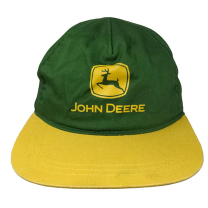 John Deere Logo Snapback Hat Green One Size Colorblock Adjustable