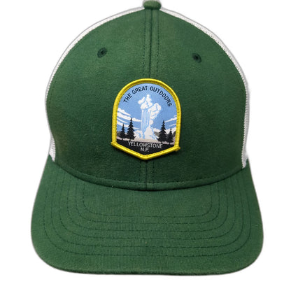 Rock Canyon Trucker Hat Green One Size Yellowstone National Park Mesh Snapback
