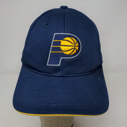 Main Gate Men's Strapback Hat Blue Yellow OSFM Embroidered Logo Indiana Pacers