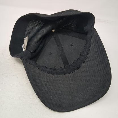 Athletic Works Baseball Cap Black M Stretch Fit Polyester Textured Curved Hat