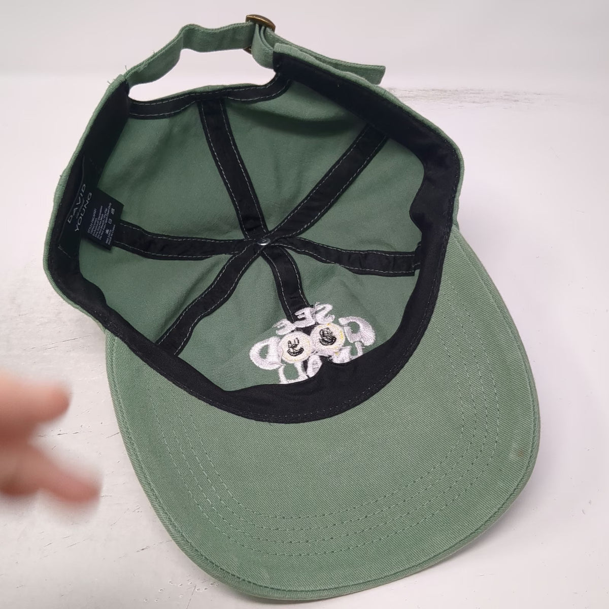 David and Young Baseball Cap Green One Size See Good In All Things Smiley Hat