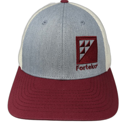 Richardson Trucker Hat Blue White Red L Mesh Back Snapback Forteko Logo Cap