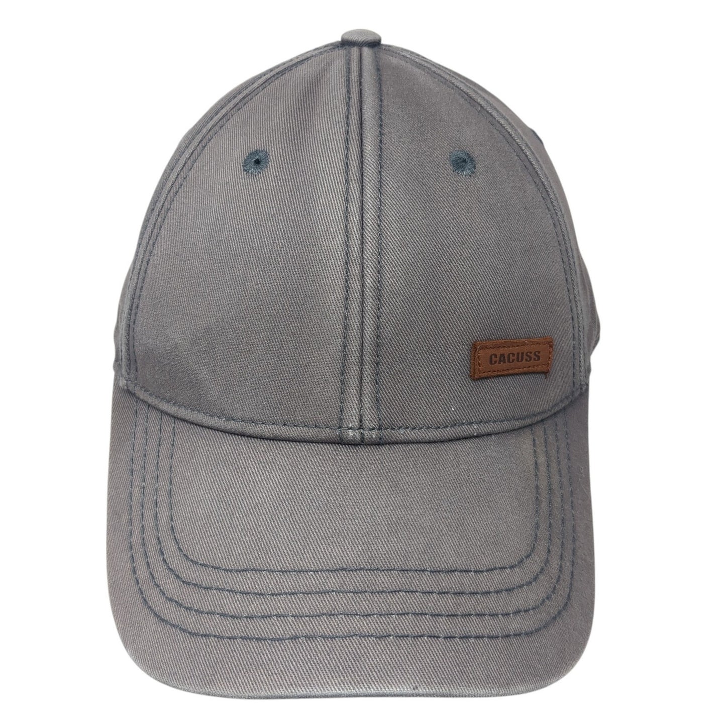 Cacuss Slideback Baseball Cap Gray One Size Adjustable 6 Panel Cotton