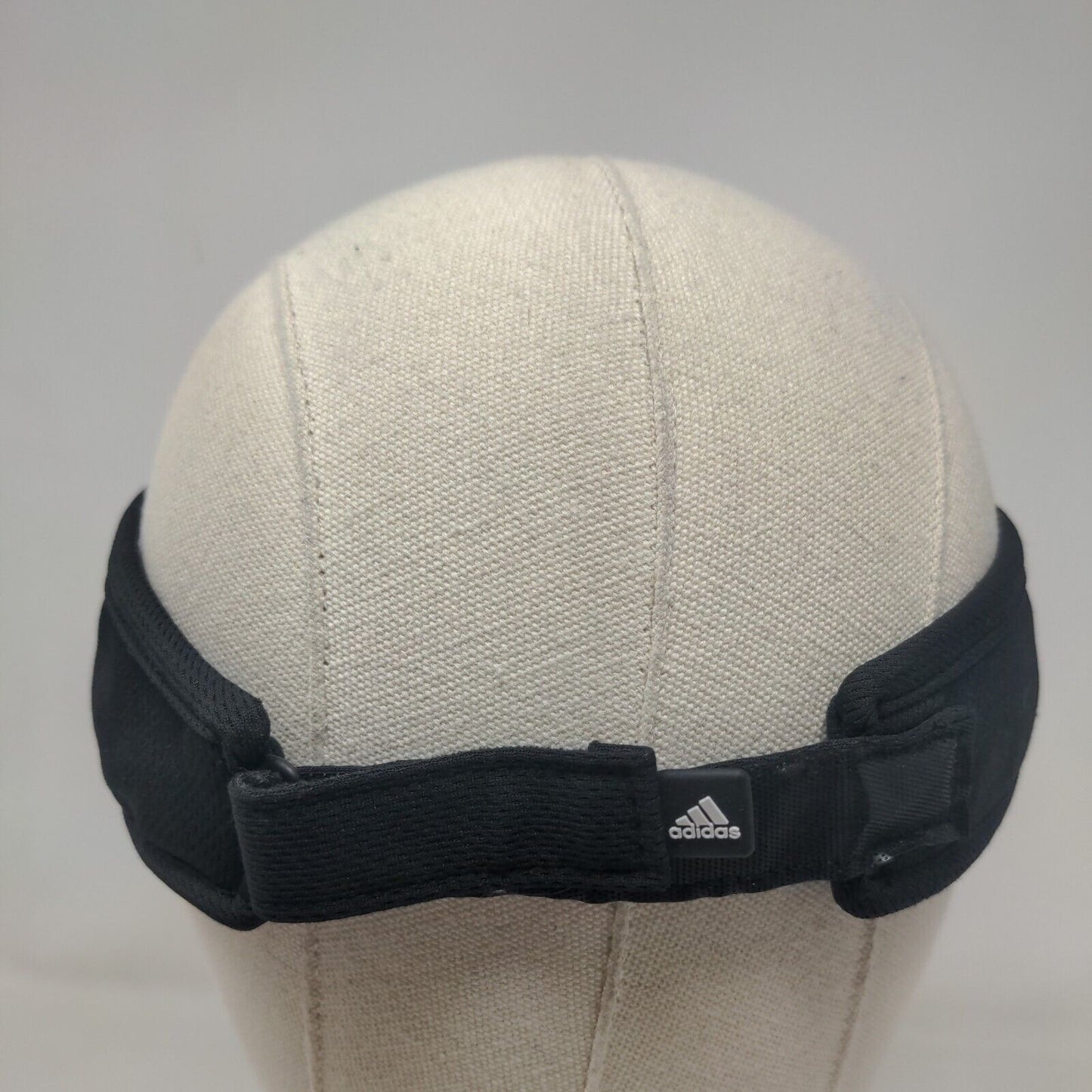 Adidas Aeroready Men's Strapback Sun Visor Cap Hat Black Graphic Logo