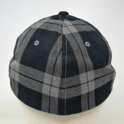 Flexfit Baseball Cap Black Gray M Drink Local Brew Plaid Beer Graphic Hat