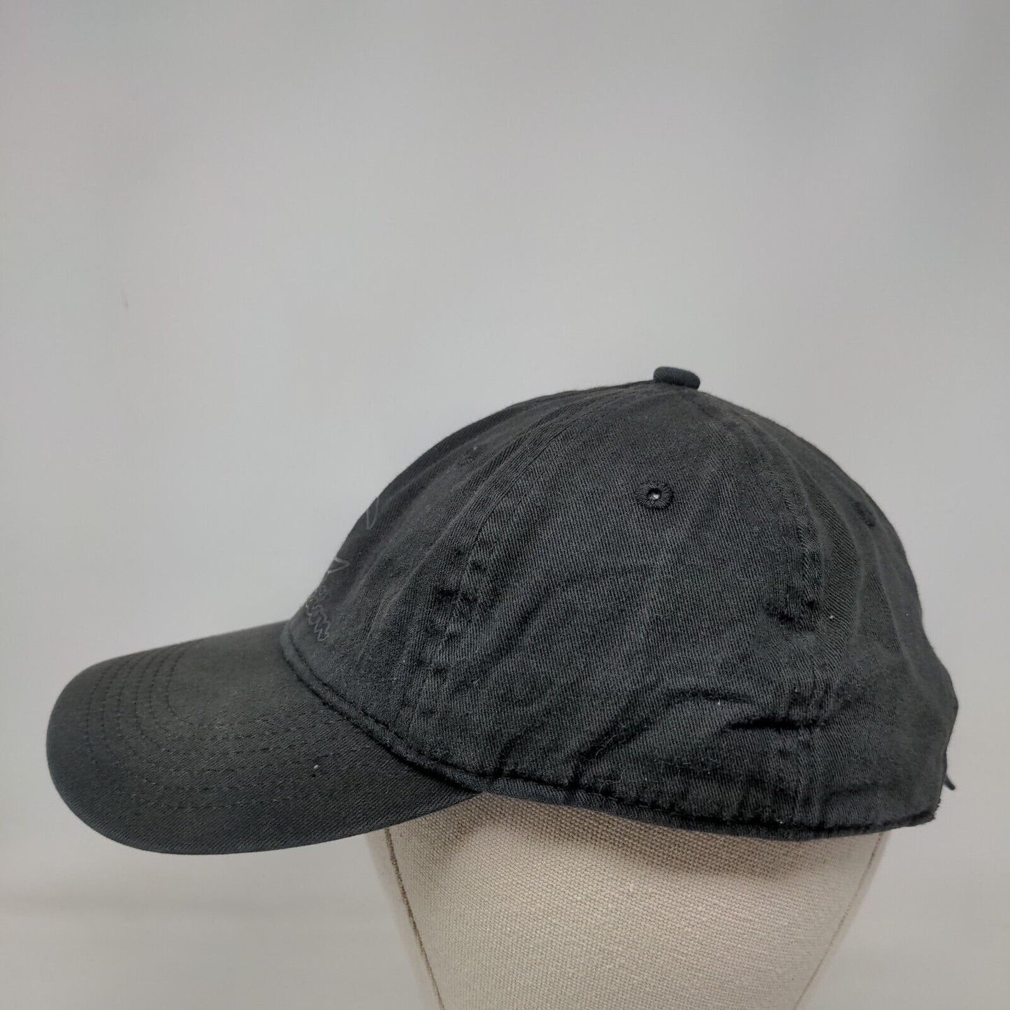 Champion Slideback Hat Black OSFA Adjustable Embroidered Vented Holes 6 Panel