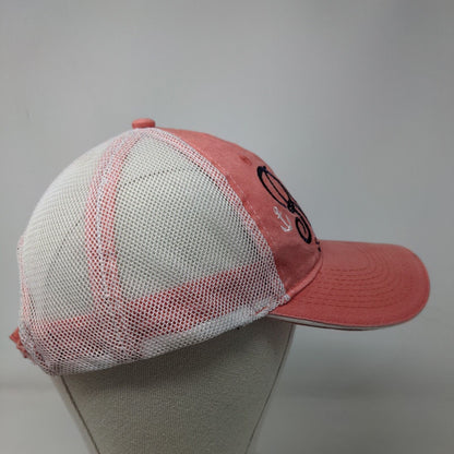 Ron Jon Surf Shop Strapback Mesh Back Trucker Hat Pink OSFA Embroidered