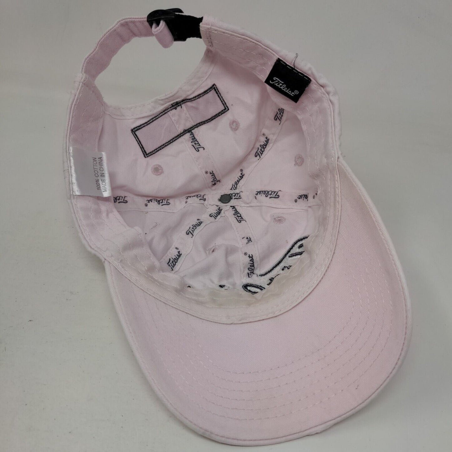 Titleist FJ Slideback Hat Whiteish-Pink One Size Adjustable Embroidered 6 Panel
