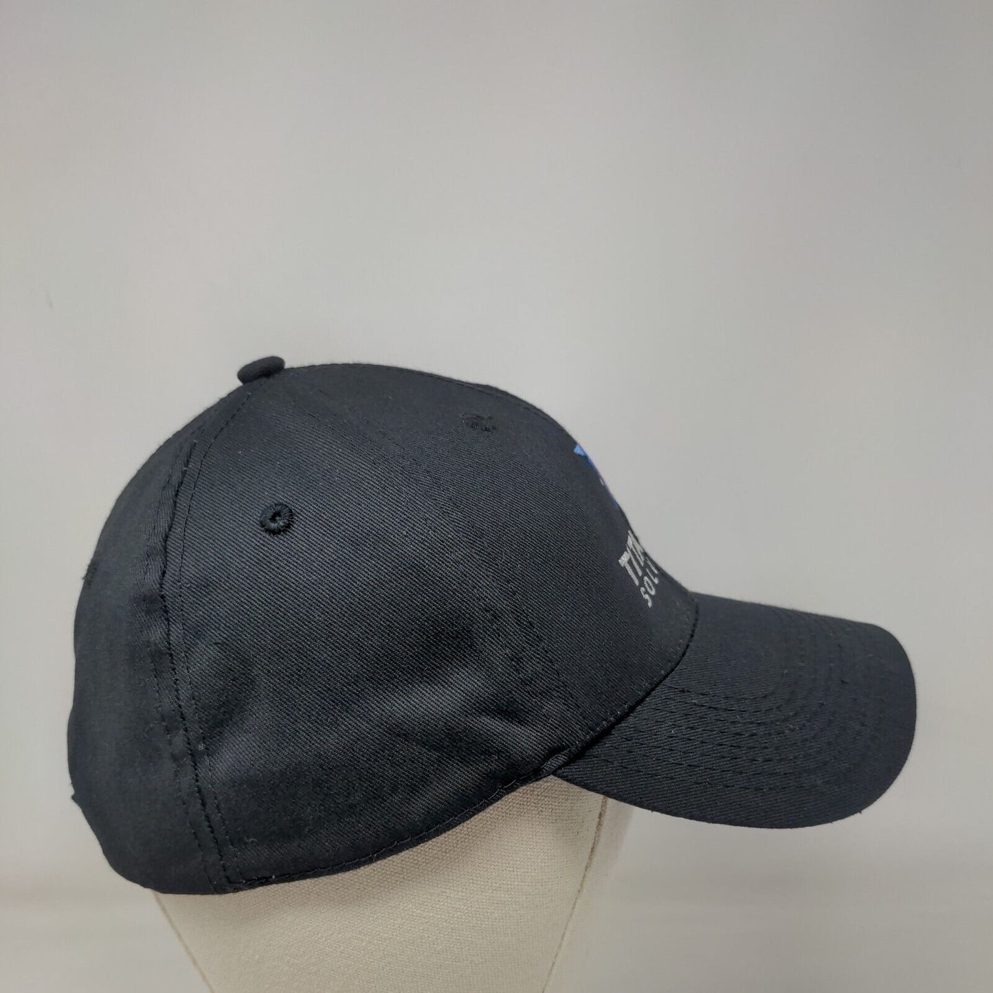 Titanium Solutions Strapback Hat Black One Size Embroidered 6 Panel