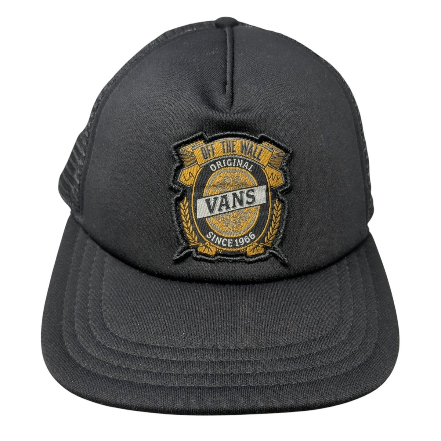 VANS Off The Wall Original Since 1966 Snapback Trucker Hat Black OS Mesh Back