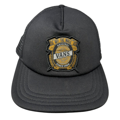 VANS Off The Wall Original Since 1966 Snapback Trucker Hat Black OS Mesh Back