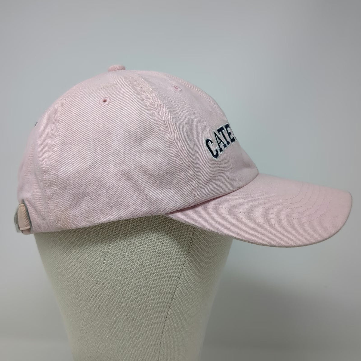Caterpillar Baseball Cap Pink One Size CAT Logo Embroidered Slideback Cotton Hat