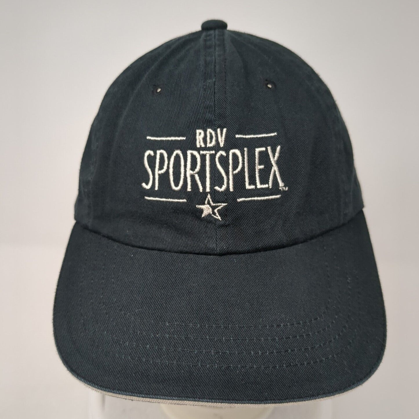 RDV Sportsplex Slideback Hat Black One Size Solid Adjustable Sportsman