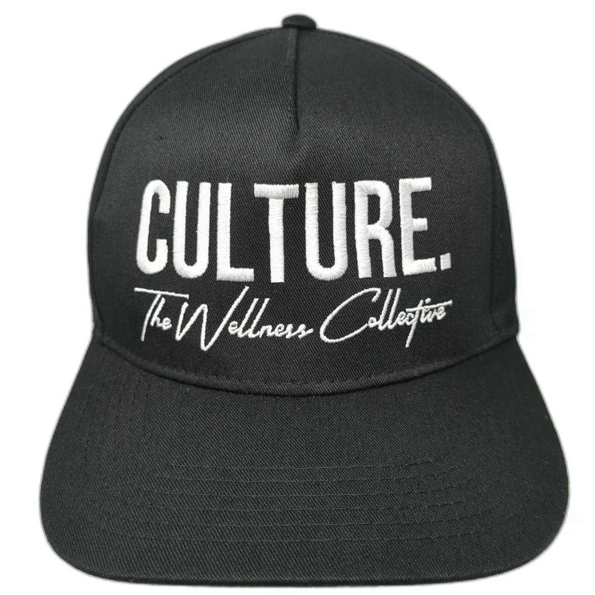OTTO 5 Panel Black One Size Culture The Wellness Collective Snapback Hat Flat