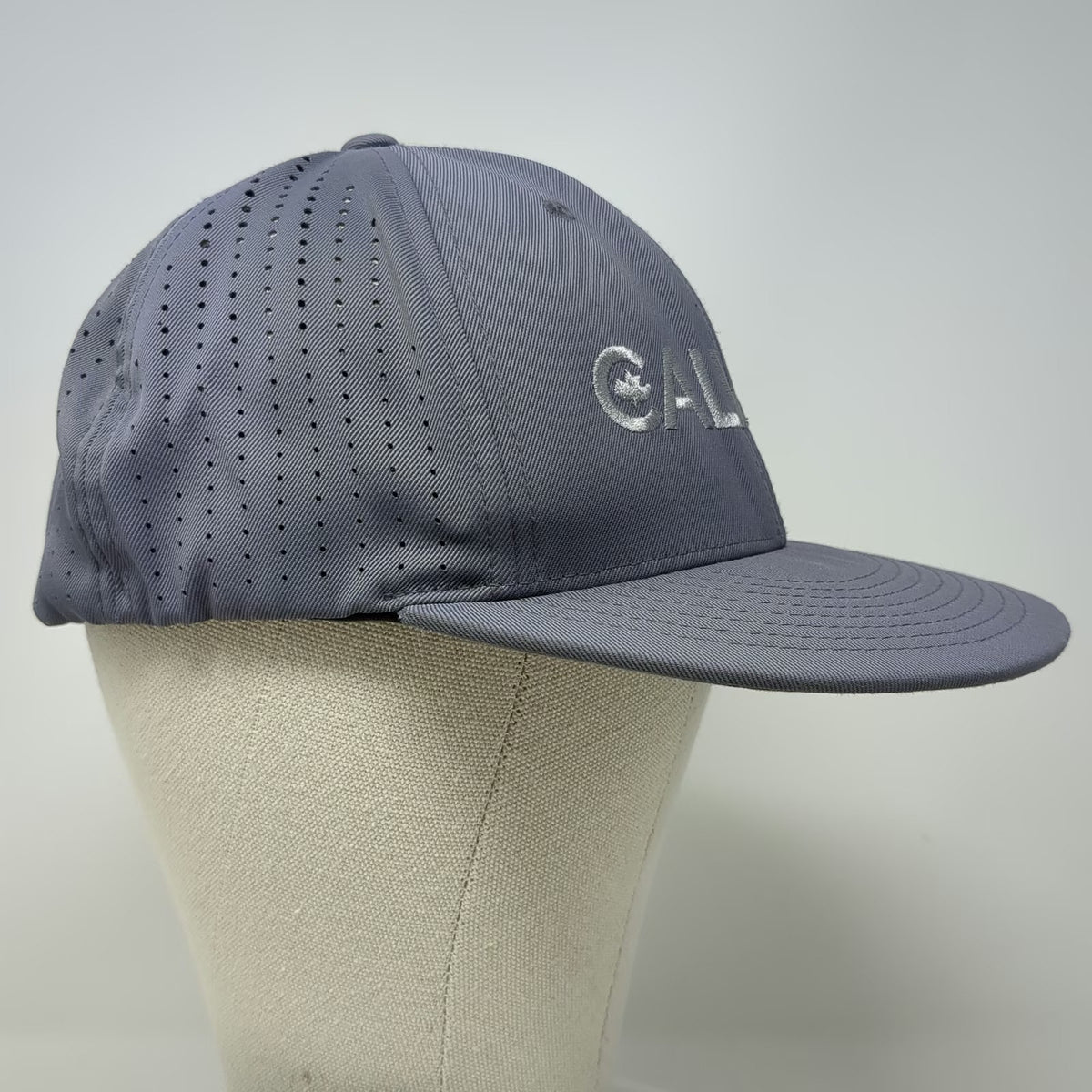 Pacific Headwear Baseball Cap Gray XL Perforated Stretch Fit Calvary Logo hat