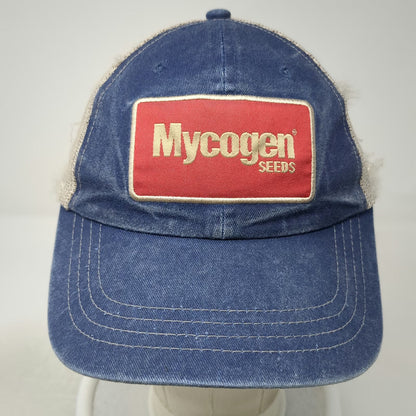 Mycogen Seeds Blue Trucker Hat One Size Mesh Snapback Patch Agriculture Logo