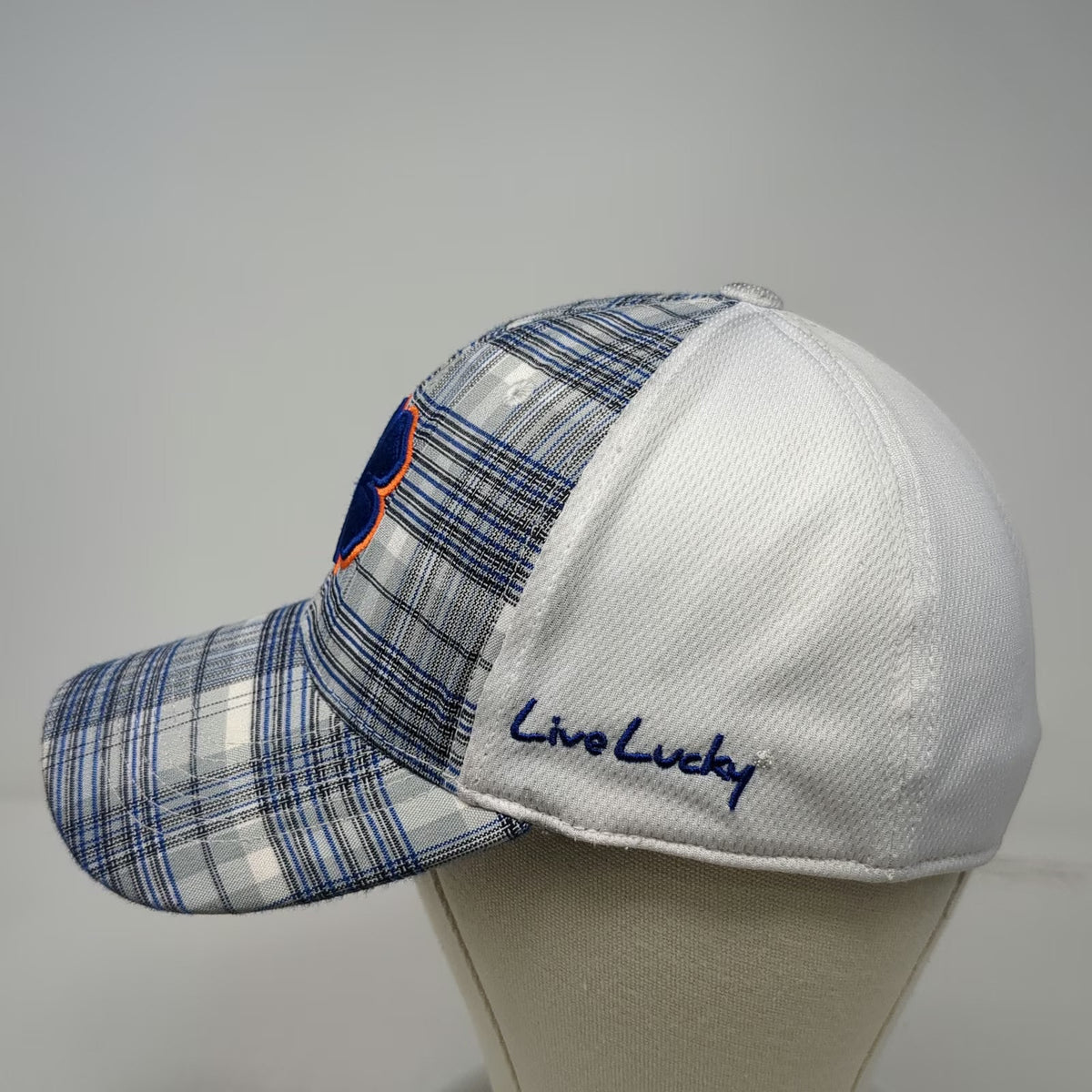 Boise State Broncos NCAA Black Clover Cap Gray Embroidered XL Plaid Lucky Hat