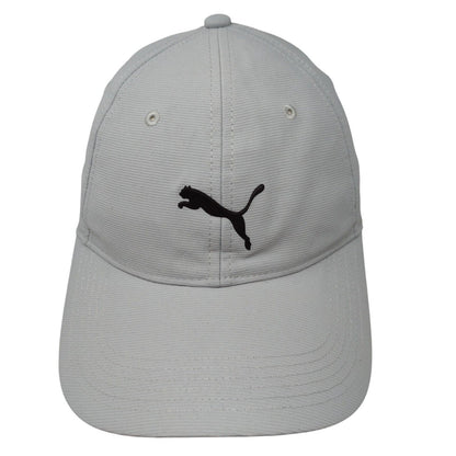 PUMA Golf Strapback Hat Gray OSFA Adjustable Solid 6 Panel Vent Holes