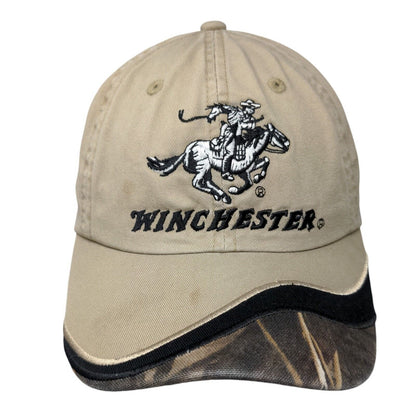 Winchester Slideback Hat Tan OSFM Camouflage Adjustable Embroidered Signatures