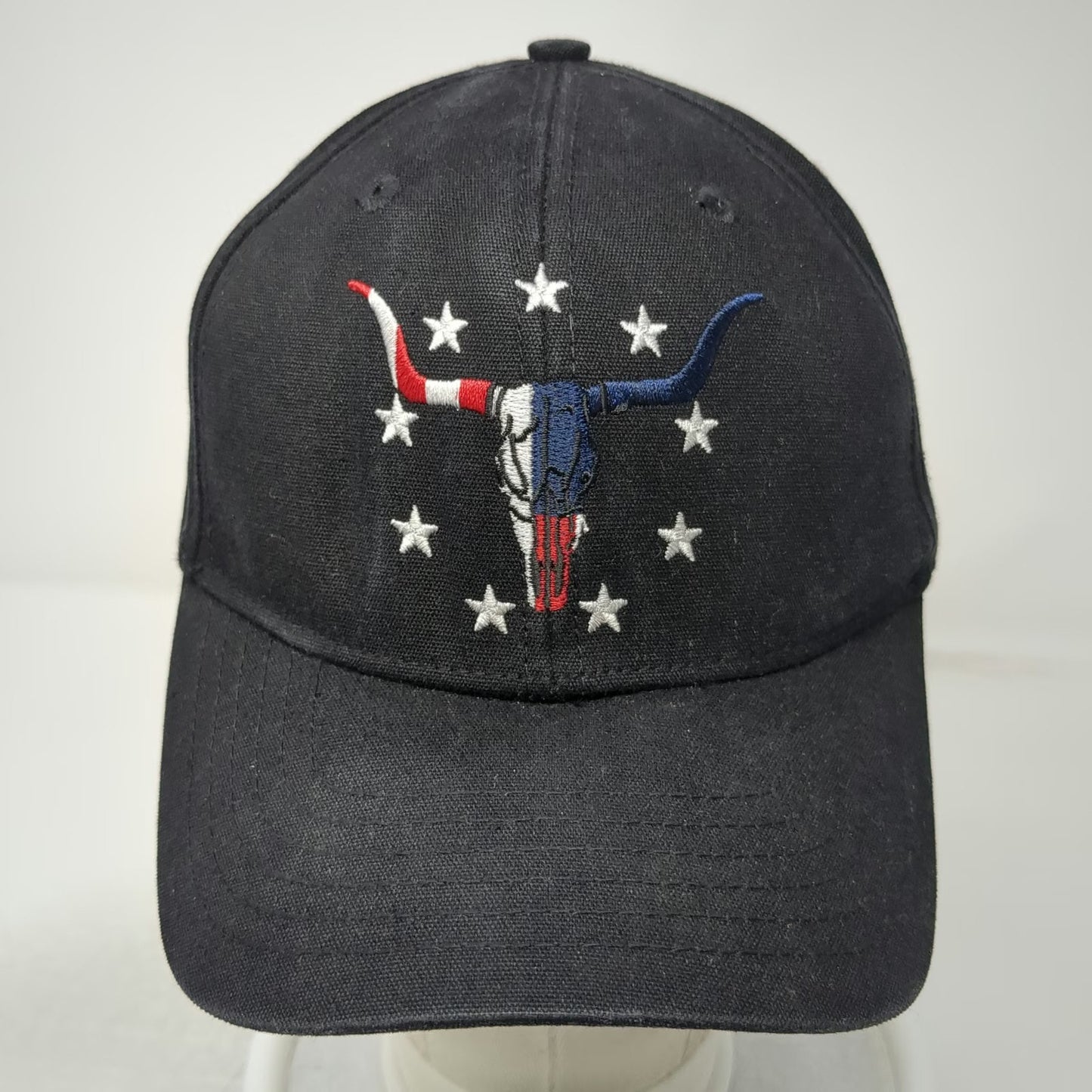 Cody James Snapback Hat Black One Size Patriotic Longhorn Bull Skull Stars
