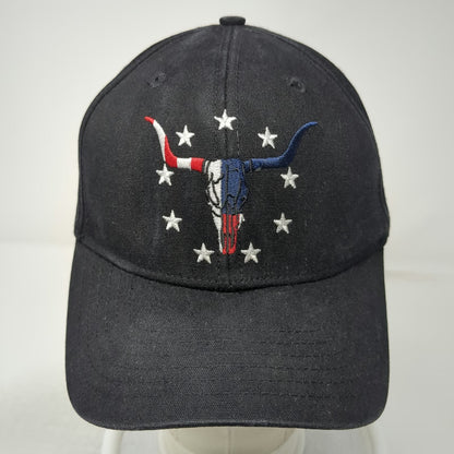 Cody James Snapback Hat Black One Size Patriotic Longhorn Bull Skull Stars