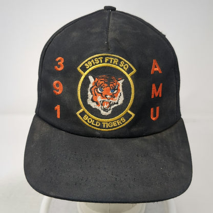 Trucker Black Hat 391st Fighter Squadron Bold Tigers AMU Slideback USA Vintage