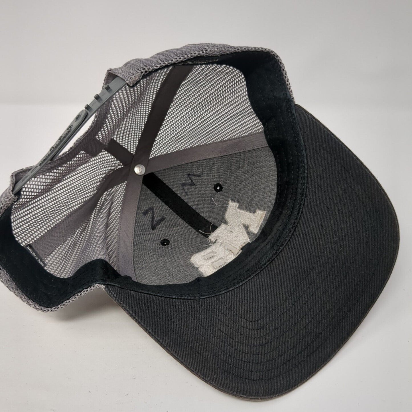 NB Snapback Mesh Back Trucker Hat Black One Size Embroidered Letters