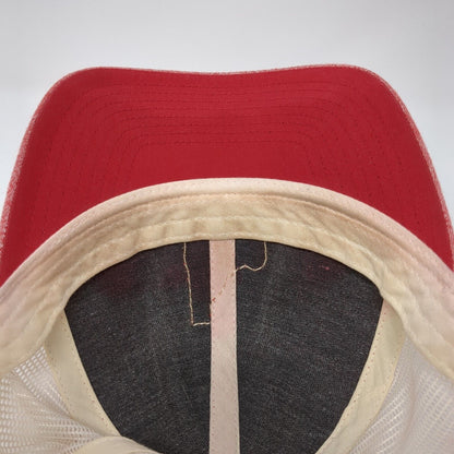 Idaho Leather Patch Snapback Trucker Hat Red M/L Mesh Back Richardson