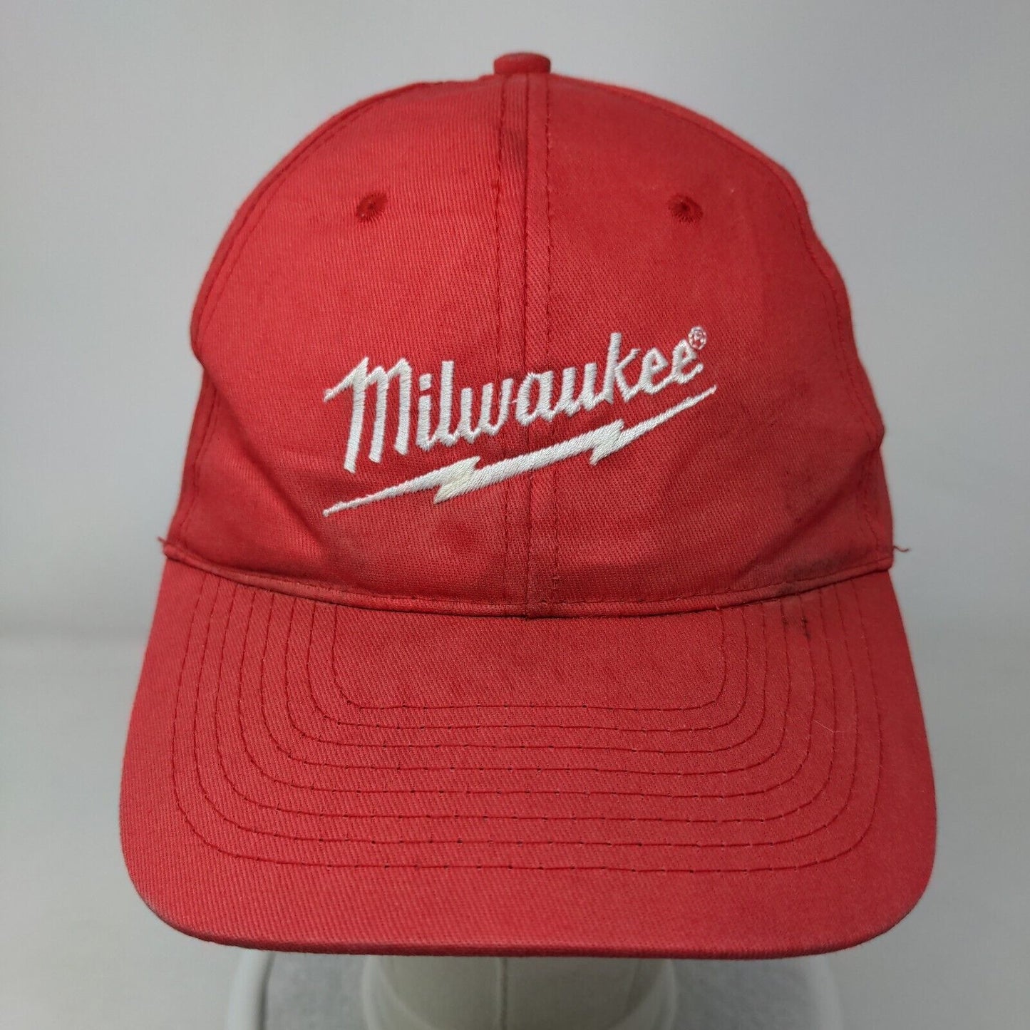 Milwaukee Strapback Hat Red OSFA Embroidered Adjustable Hit Wear
