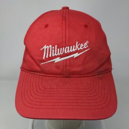 Milwaukee Strapback Hat Red OSFA Embroidered Adjustable Hit Wear