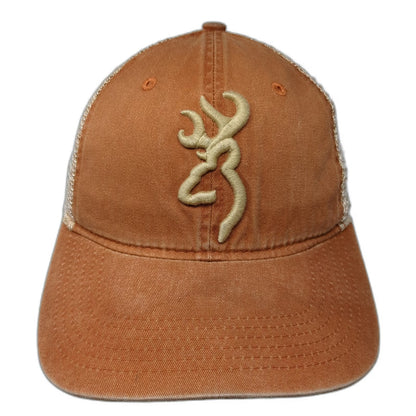 Browning Trucker Hat Brown One Size Buckmark Logo Mesh Back Snapback Hunting Hat