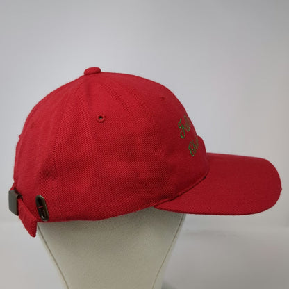 Red Baseball Cap One Size Fuller Farms Christmas Trees Green Slide Strap Hat