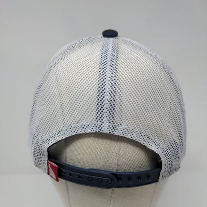 Mission43 Snapback Trucker Hat Blue OS Adjustable Embroidered Mesh Back 6 Panel