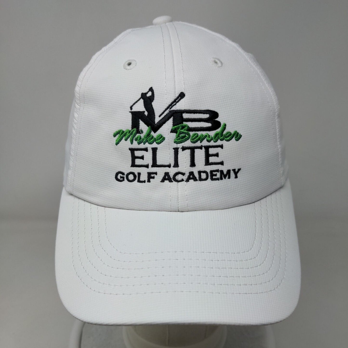 Mike Bender Elite Golf Academy Strapback Hat White One Size Embroidered Srixon