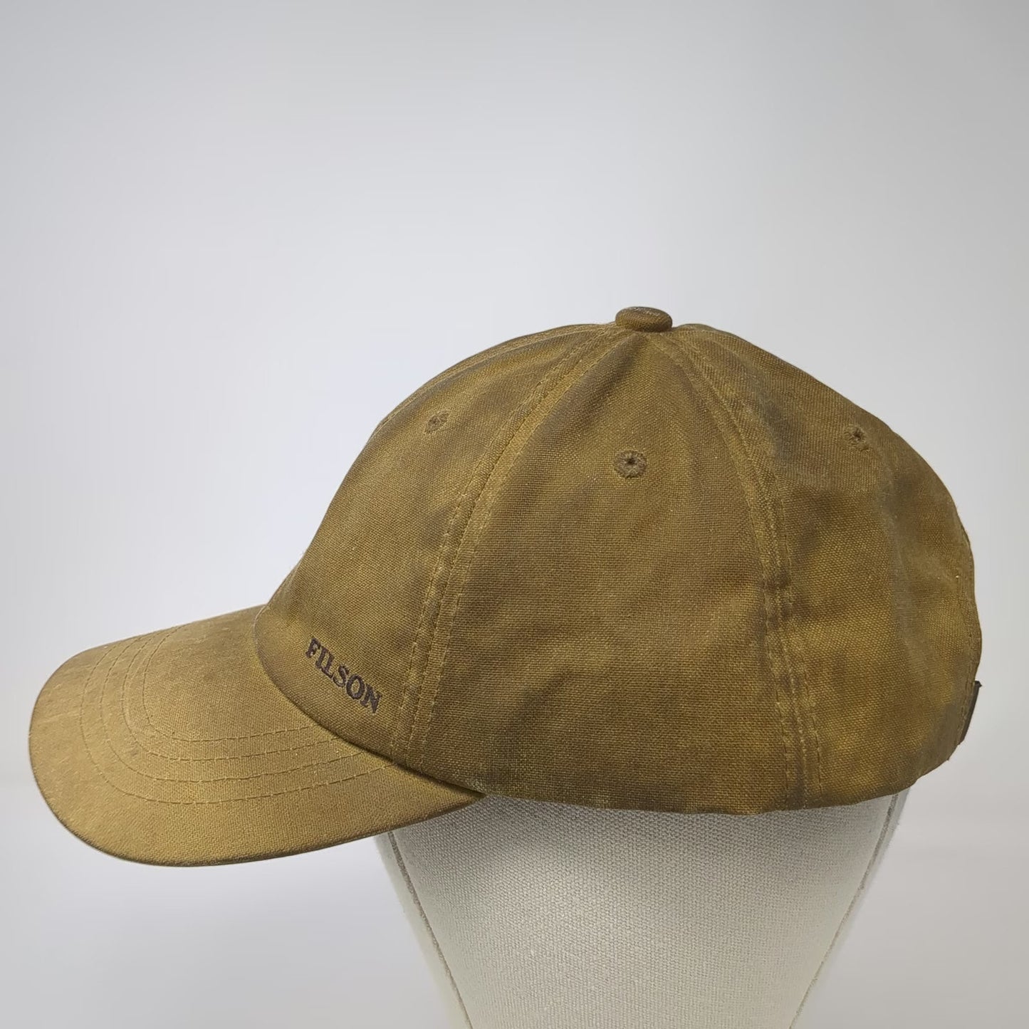 Filson Baseball Cap Brown One Size Waxed Cotton Leather Strap Adjustable Hat