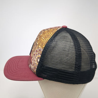 Reef Trucker Hat Red Black Floral One Size Snapback Mesh Just Passing Through