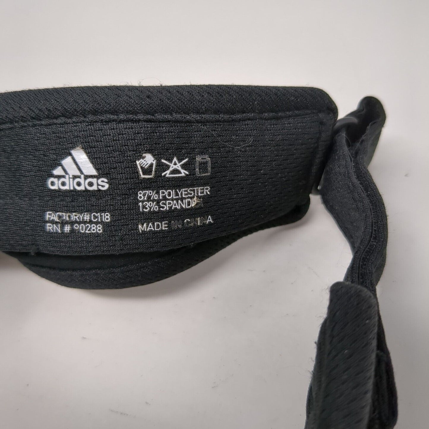 Adidas Climalite Strapback Sun Visor Hat Black OSFA Adjustable 3 Stripes