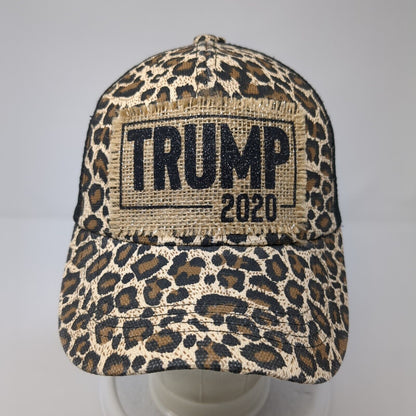 Trump 2020 Strapback Trucker Hat Multi Animal Print One Size Ponytail